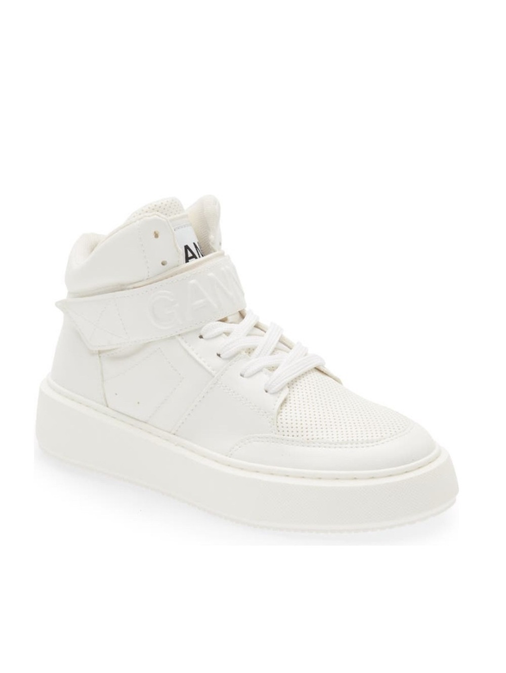 GANNI Sporty Mix High Top Sneakers in White, Size EU41 US 11 New in Box